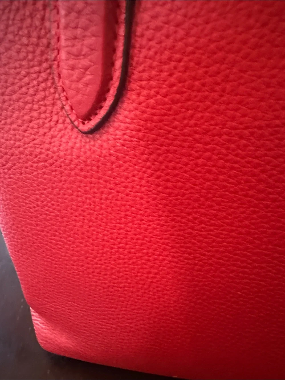 NWT Coach Pebbled Leather Mini Satchel in Bright Red with Gold Hardware